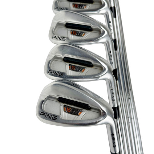 Vist Large View of Product Image Which is Used Ping S57 BLACK DOT Men's RH Iron Set 3I-PW Stiff Flex Steel Shaft