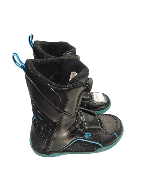 Used Ride SPARK BOA SZ 5 Boys Snowboard Boots Black And Carolina Blue Junior 05 11814-S000360261