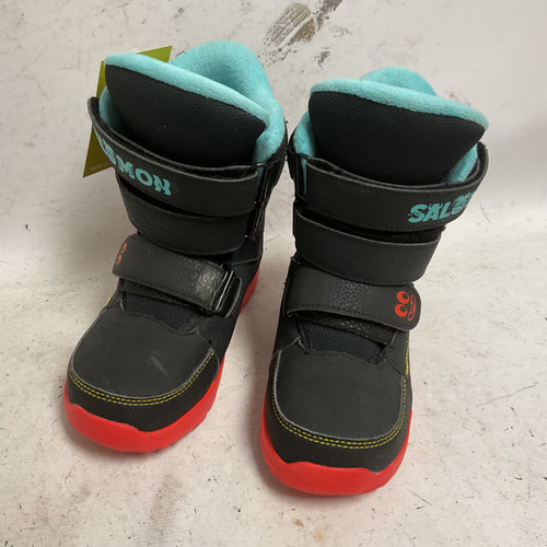 Used Salomon WHIPSTAR Boys Snowboard Boots Black And Red Youth 13.0 11855-S000176194
