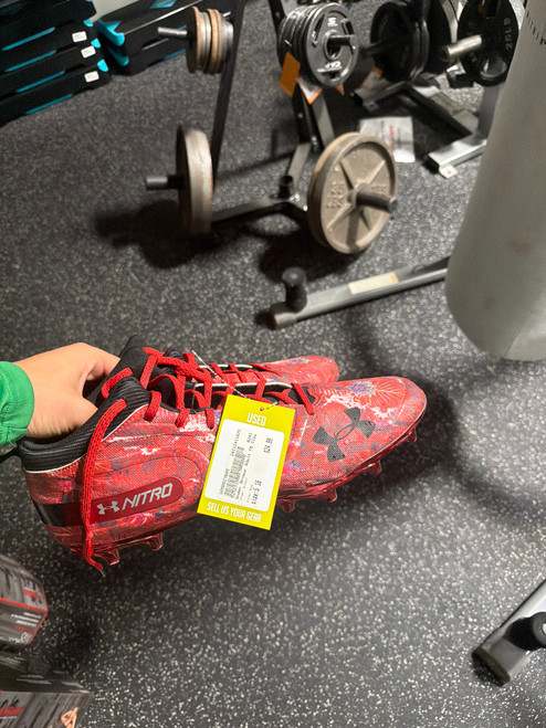 Vist Large View of Product Image Which is Used Under Armour Adult FB Cleats Red Senior 16