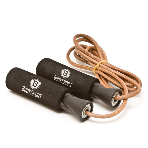 Vist Large View of Product Image Which is New BodySport LEATHER Jump Rope Speed Rope