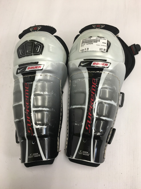 Vist Large View of Product Image Which is Used Bauer SUPREME Youth Shin Guards None 9" 11821-S000022449