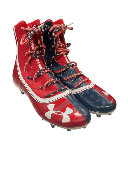 Vist Large View of Product Image Which is Used Under Armour Adult FB Cleats Red Senior 10