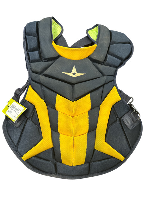 Vist Large View of Product Image Which is Used All-Star S7X PRO40 Catchers Chest Protector Yellow Adult