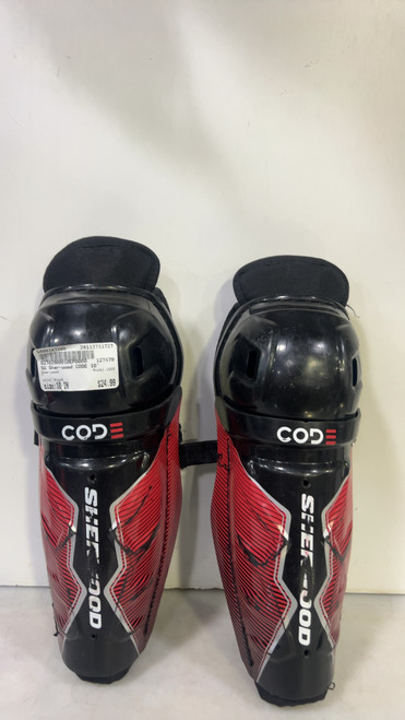Vist Large View of Product Image Which is Used Sher-wood CODE Youth Shin Guards Black 10" 11727-S000187285