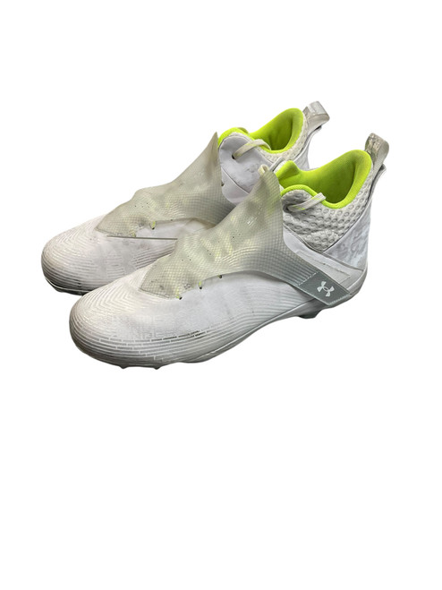 Vist Large View of Product Image Which is Used Under Armour Adult FB Cleats White Senior 15