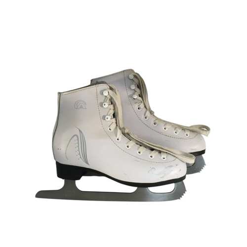 Vist Large View of Product Image Which is Used Lake Placid Boys Figure Skate White Junior 02