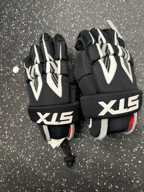 Used STX STINGER Lacrosse Gloves Junior Black 10" 11162-S000419564