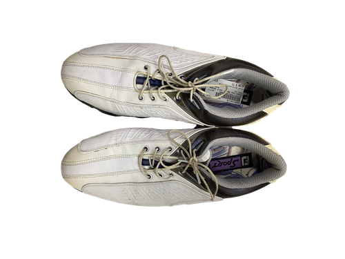 Vist Large View of Product Image Which is Used Foot Joy DRYJOYS Mens Golf Shoes White Senior 10.5
