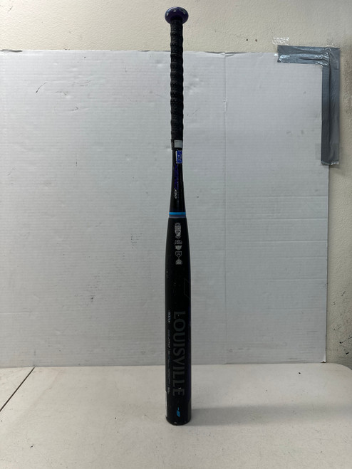 Vist Large View of Product Image Which is Used Louisville Slugger FPXND8-20 BB/SB Fastpitch Bat Black And Purple 34"