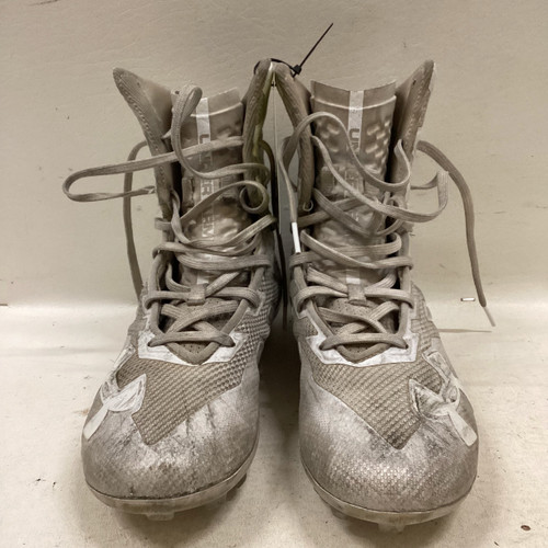 Vist Large View of Product Image Which is Used Under Armour Adult FB Cleats White Senior 8