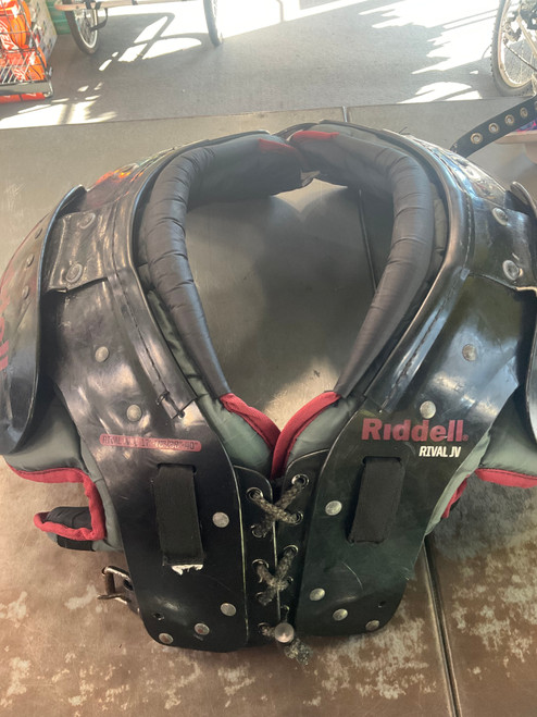 Vist Large View of Product Image Which is Used Riddell RIVAL JV FB Shoulder Pads Black LG 10672-S000316074