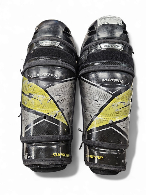 Vist Large View of Product Image Which is Used Bauer MATRIX SUPREME Senior Shin Guards Black 12" 11863-S000018919