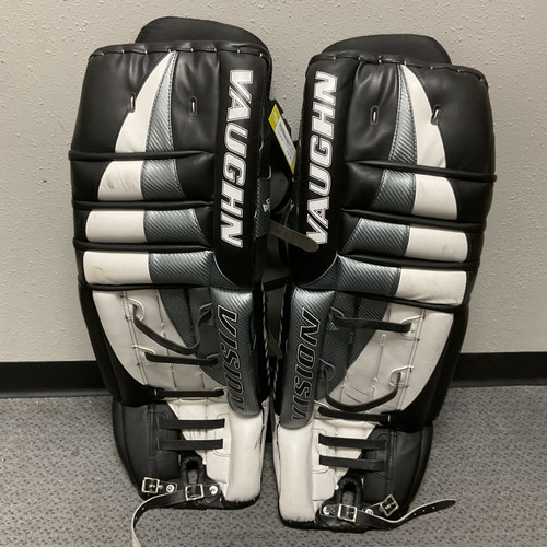 Vist Large View of Product Image Which is Used Vaughn VPT 3700 Goalie Leg Pads Senior Black And Grey 37" 11855-S000176611