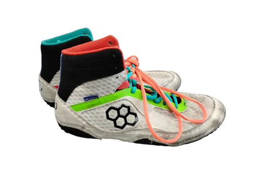 Vist Large View of Product Image Which is Used Rudis Wrestling Shoes Senior 8 White