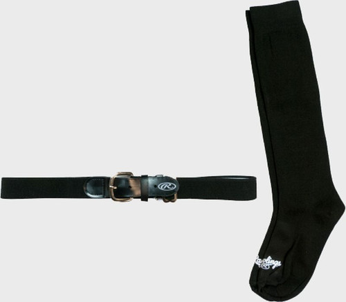 New RAWLINGS BELT/SOCK SM BLACK 11479-TNRBLTSOCKS-BLK