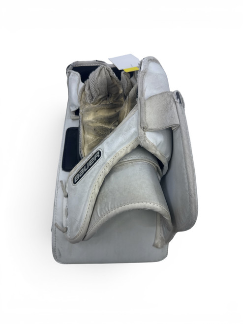 Vist Large View of Product Image Which is Used Bauer RX LE Junior Goalie Blocker White