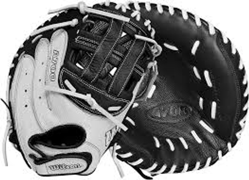 Vist Large View of Product Image Which is New Wilson A700 FP BB/SB Catchers RH Throw Black And White 33"