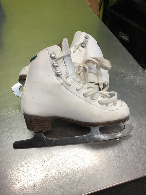 Vist Large View of Product Image Which is Used Riedell EMERALD Girls Figure Skate White Junior 01.5