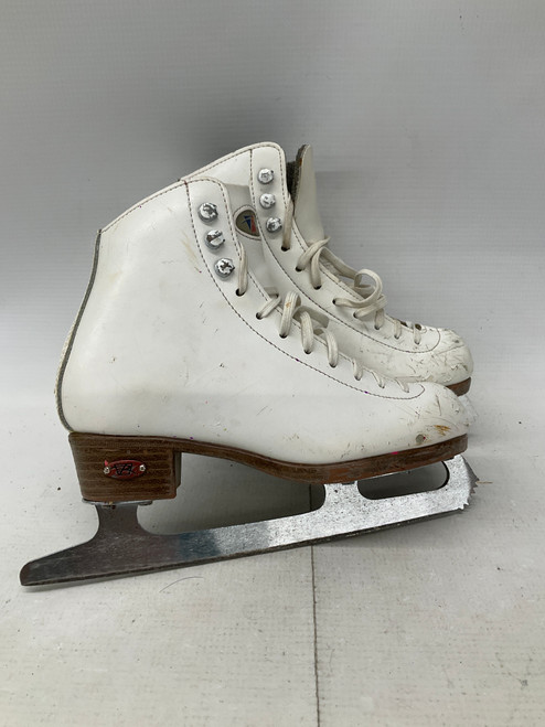Vist Large View of Product Image Which is Used Riedell FIGURE SKATES Girls Figure Skate White Junior 01.5