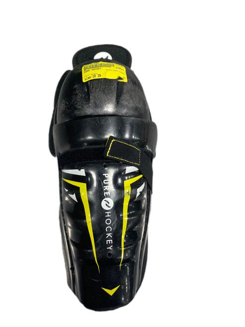 Vist Large View of Product Image Which is Used PURE HOCKEY Youth Shin Guards Black 10" 11735-S000341666