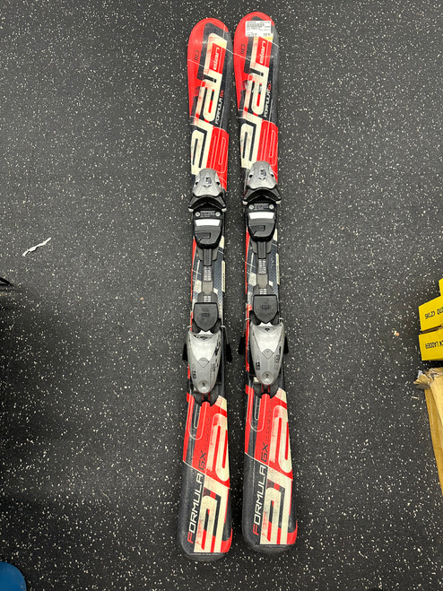 Vist Large View of Product Image Which is Used Elan FORMULA GX Boys DH Ski/Binding Red 110 cm