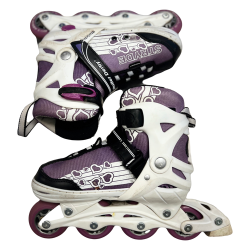 Vist Large View of Product Image Which is Used RollerDerby STRYDE Junior Rec Fitness Skates White Adjustable