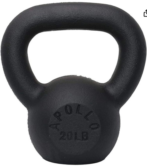 Vist Large View of Product Image Which is New Kettlebell 20 lb 1-Piece Solid Cast Iron Apollo Athletics