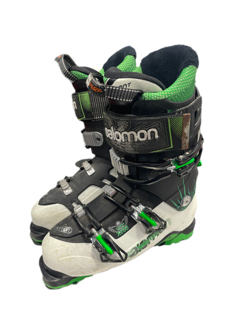 Vist Large View of Product Image Which is Used Salomon QUEST X100 Mens DH Ski Boot Black And Green 265 MP - M08.5 - W09.5