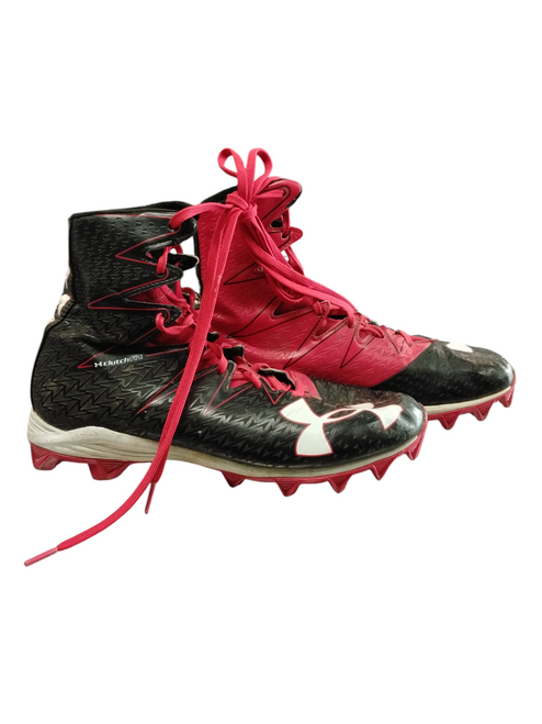 Vist Large View of Product Image Which is Used Under Armour Adult FB Cleats Red Senior 9.5
