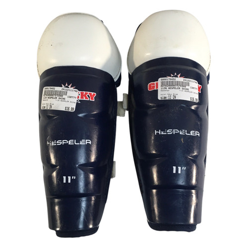 Vist Large View of Product Image Which is Used Hespeler 11IN HESPELER SHINS Senior Shin Guards Navy Blue 11"