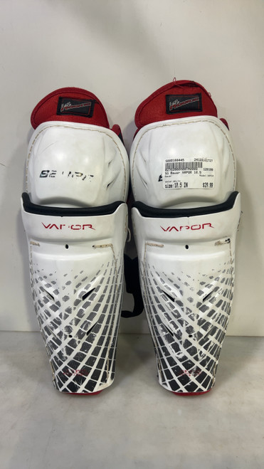 Vist Large View of Product Image Which is Used Bauer VAPOR Junior Shin Guards White 10 1/2" 11727-S000188445