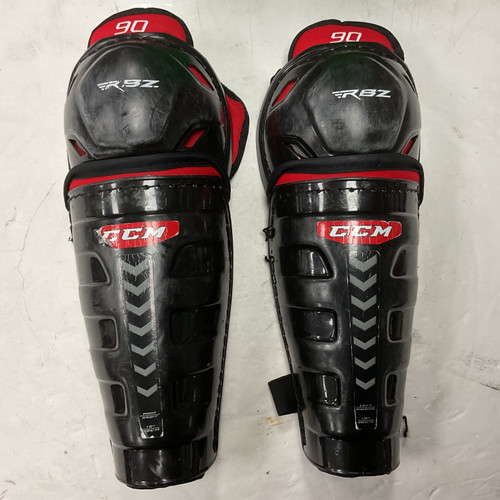 Vist Large View of Product Image Which is Used CCM RBZ 90 Junior Shin Guards Black And Red 10" 11855-S000177555