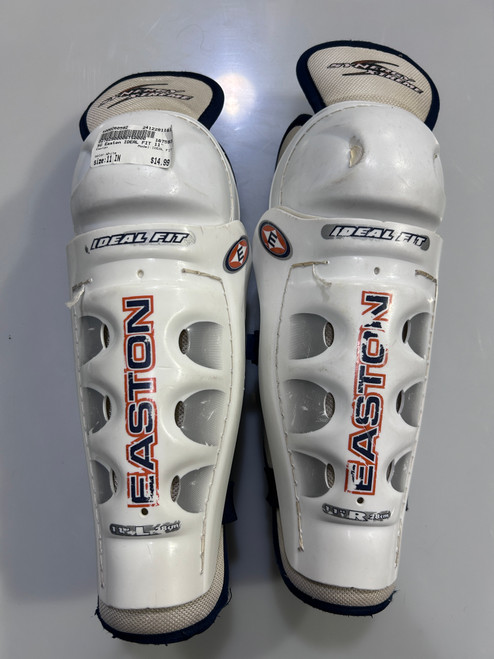 Vist Large View of Product Image Which is Used Easton IDEAL FIT Junior Shin Guards White 11" 11615-S000260592