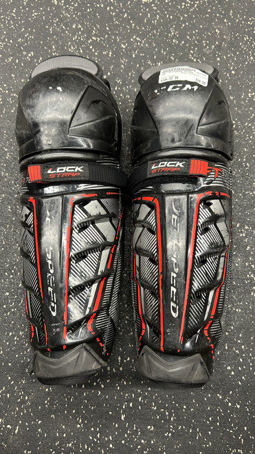 Vist Large View of Product Image Which is Used CCM JETSPEED FT370 Junior Shin Guards Black 12" 11162-S000420924