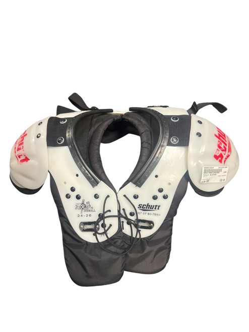 Used Schutt BLOCKER FB Shoulder Pads White XXS 11863-S000019224