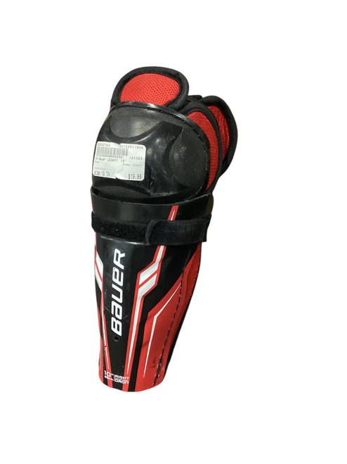 Vist Large View of Product Image Which is Used Bauer LEGACY Youth Shin Guards Black 10" 11804-S000247164