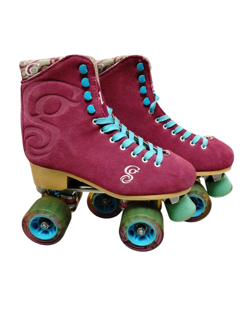 Vist Large View of Product Image Which is Used CANDI GIRL Senior Roller Quad Skates Pink Senior 7