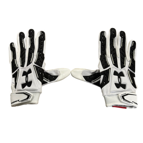 Used Under Armour FIERCE Football Gloves White MD 11406-S000102633