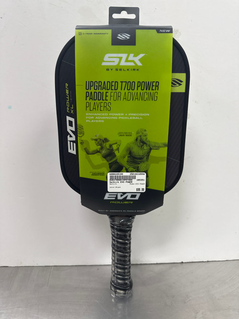 Vist Large View of Product Image Which is NEW Selkirk EVO POWER Pickleball Racquet Black