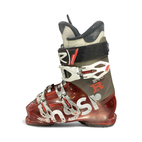 Vist Large View of Product Image Which is Used Rossignol EVO R Womens DH Ski Boot Red 255 MP - M07.5 - W08.5