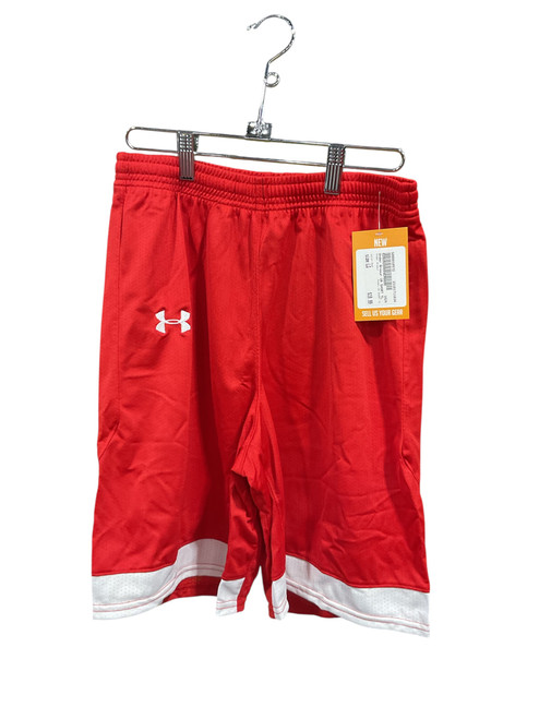 Vist Large View of Product Image Which is Used Under Armour UA SHORT YL Basketball Youth Bottom Red LG