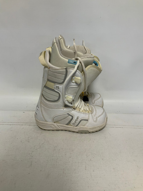 Used Burton COCO TRUEFIT Girls Snowboard Boots White Junior 04 11823-S000028845
