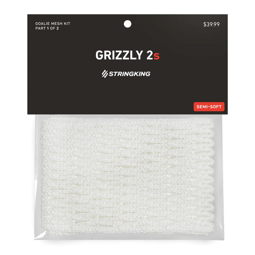 Vist Large View of Product Image Which is String King Grizzly 2s Semi-Soft Goalie Mesh White