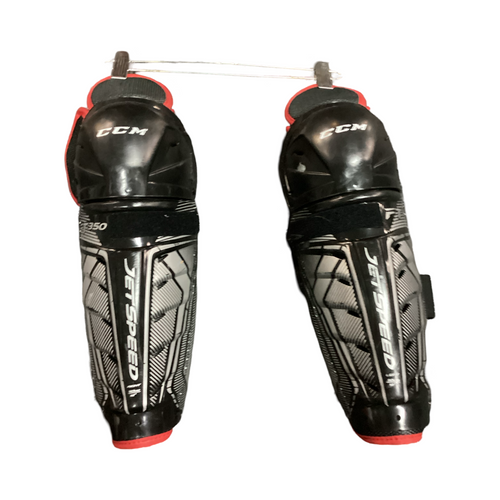 Used CCM JETSPEED FT350 Intermediate Shin Guards Black 12" 11649-S000142575