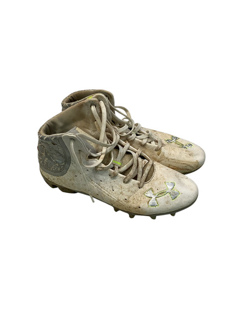 Vist Large View of Product Image Which is Used Under Armour Adult FB Cleats White Senior 8