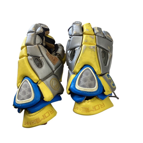 Used Maverik ROME NXT Lacrosse Gloves Junior Yellow And Grey 12" 11760-S000069864