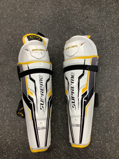 Used Bauer SUPREME LTX Senior Shin Guards White 17" 11162-S000421457