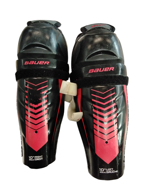 Used Bauer LIL SPORT Junior Shin Guards Black 10" 11866-S000019715
