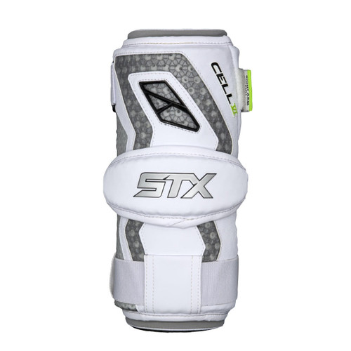 Vist Large View of Product Image Which is New Cell VI Lacrosse Arm Pads Wht Sm